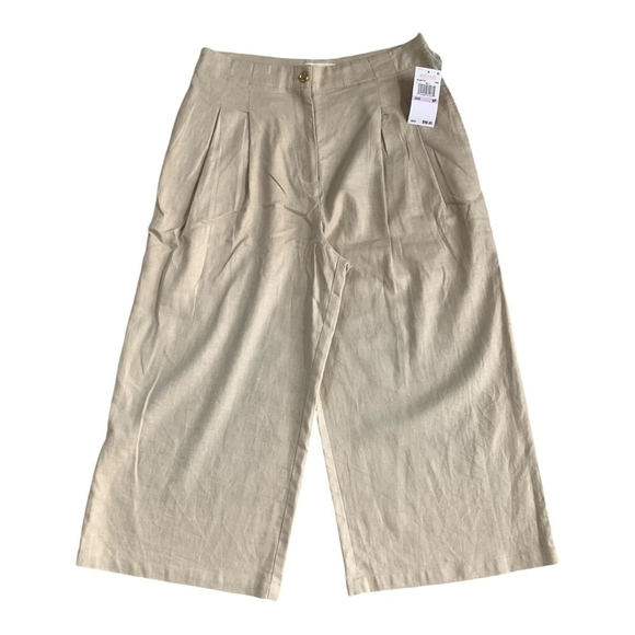 Women Cropped Pants MICHAEL Michael Kors
Wide Leg Capri Pants Beige Linen Pants - Picture 3 of 7